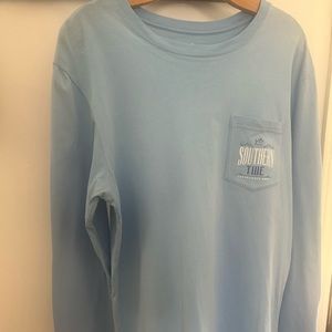 Mens Southern Tide light blue long sleeve t-shirt. Size Medium.